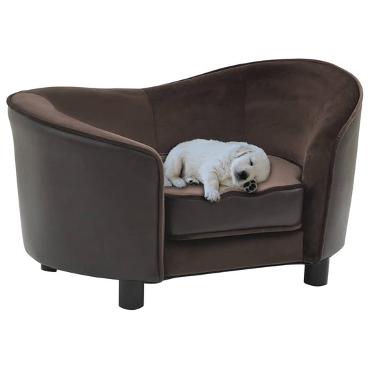 vidaXL Dog Sofa Puppy Couch Bed with Washable Cover Plush and Faux Leather